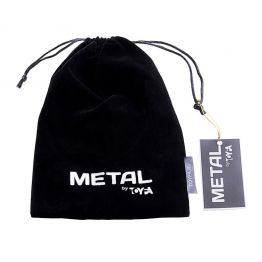 Анальная втулка TOYFA Metal, маленькая, металл+искусственный мех, серебристая, с белым хвостиком, 4,