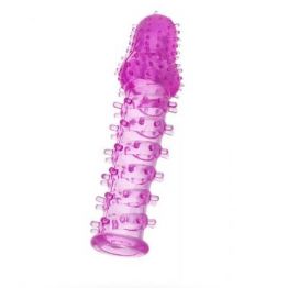 Насадка на пенис TOYFA с ворсинками, TPE, фиолетовая, 13,5 см