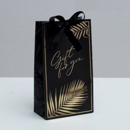 Пакет подарочный с лентой Gift for you, 13 × 23 × 7 см