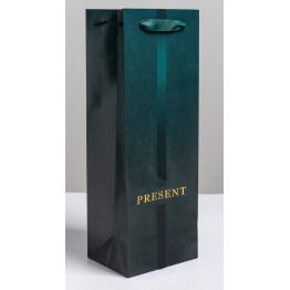 Пакет ламинированный под бутылку «Present», 13 x 36 x 10 см