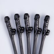 Трубочки "Девичник", пластик, черные, 5 штук   9228060