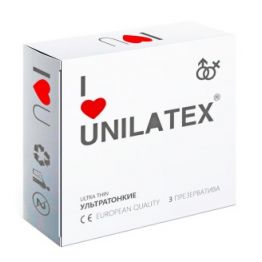 ПРЕЗЕРВАТИВЫ UNILATEX "ULTRA THIN" ультратонкие, 3 шт., арт. 3012