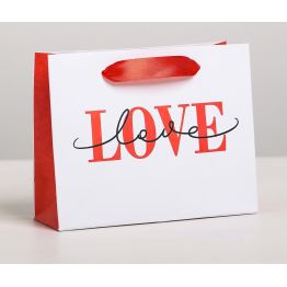 Пакет подарочный ламинированный горизонтальный LOVE, MS 23  x 18 × 8 см   4479149