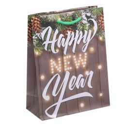 Пакет ламинированный вертикальный Happy New Year, 23 × 27 × 8 см