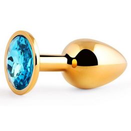 GOLDEN PLUG SMALL (втулка анальная) цвет кристалла голубой, L 72 мм, D 28 мм, вес 50г, арт. GS-05